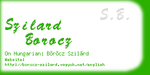 szilard borocz business card