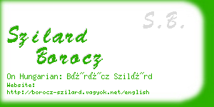 szilard borocz business card